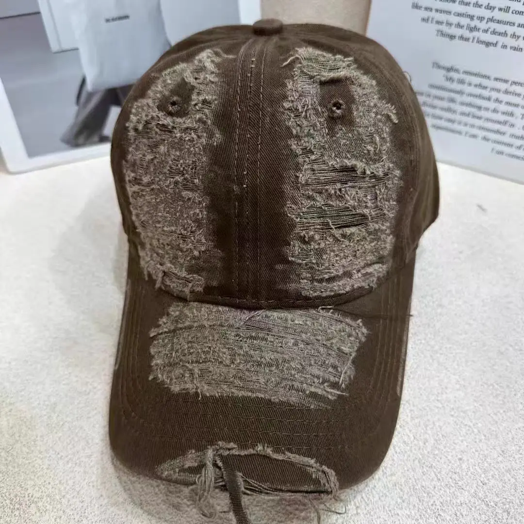 Women Distressed Washed Duckbill Cap Spring Autumn Breathable — feature 8