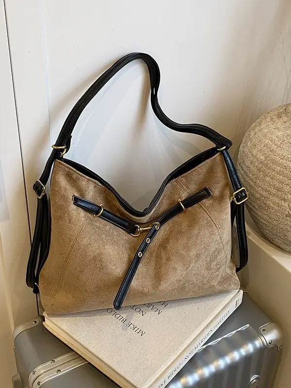 Maillard Suede Shoulder Messenger Bag Brown 2024 - Image 8