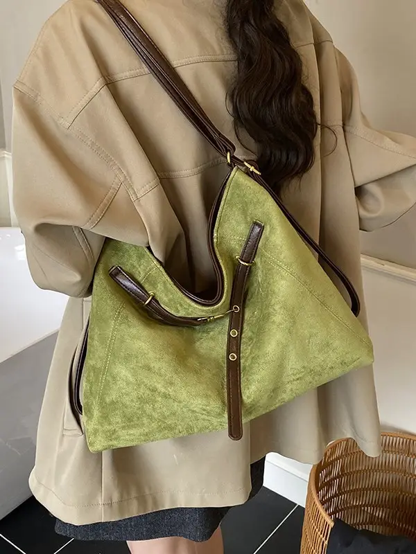 Maillard Suede Shoulder Messenger Bag Brown 2024 - Image 9
