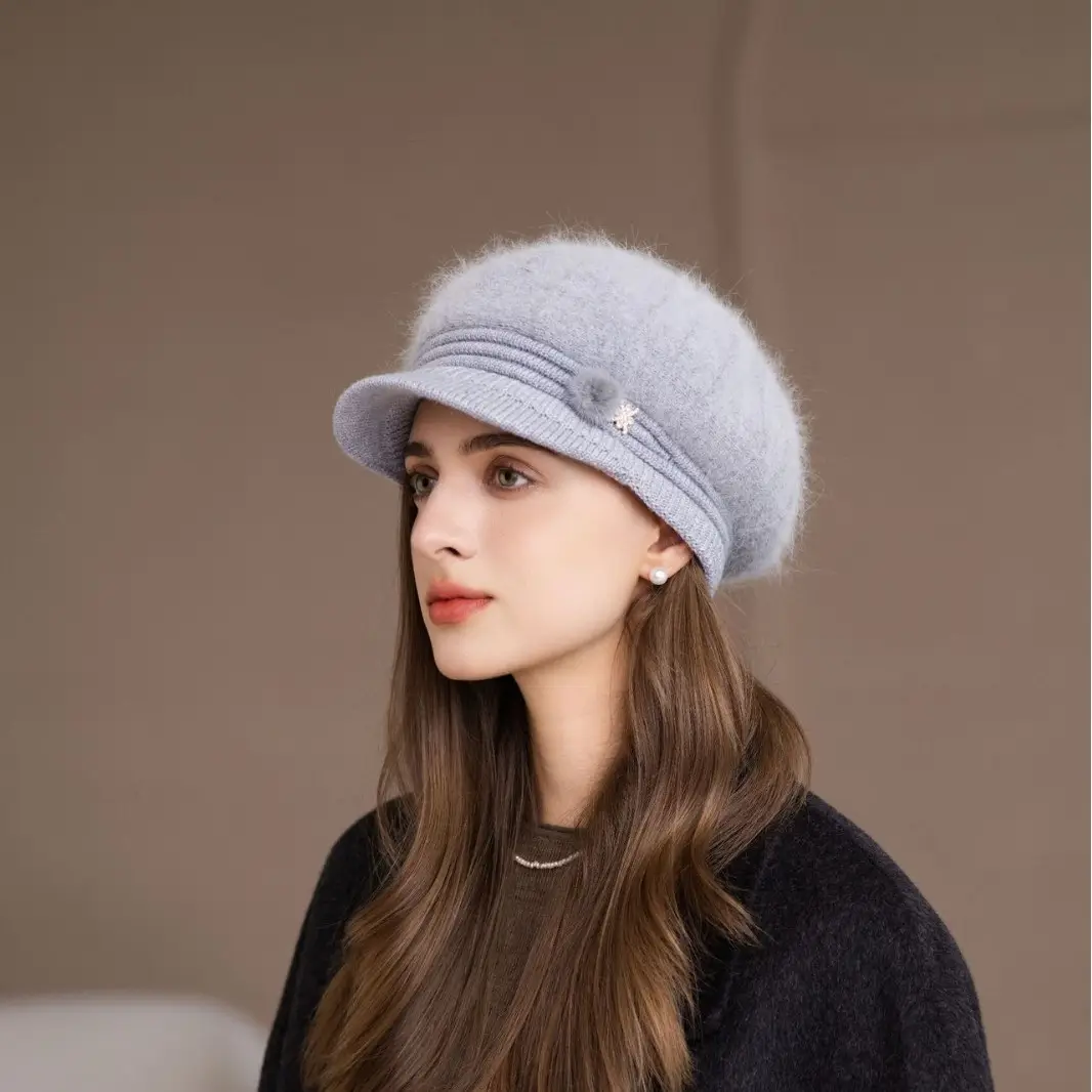 Pink Woolen Hat for Women Winter Warm Knitted - Image 2