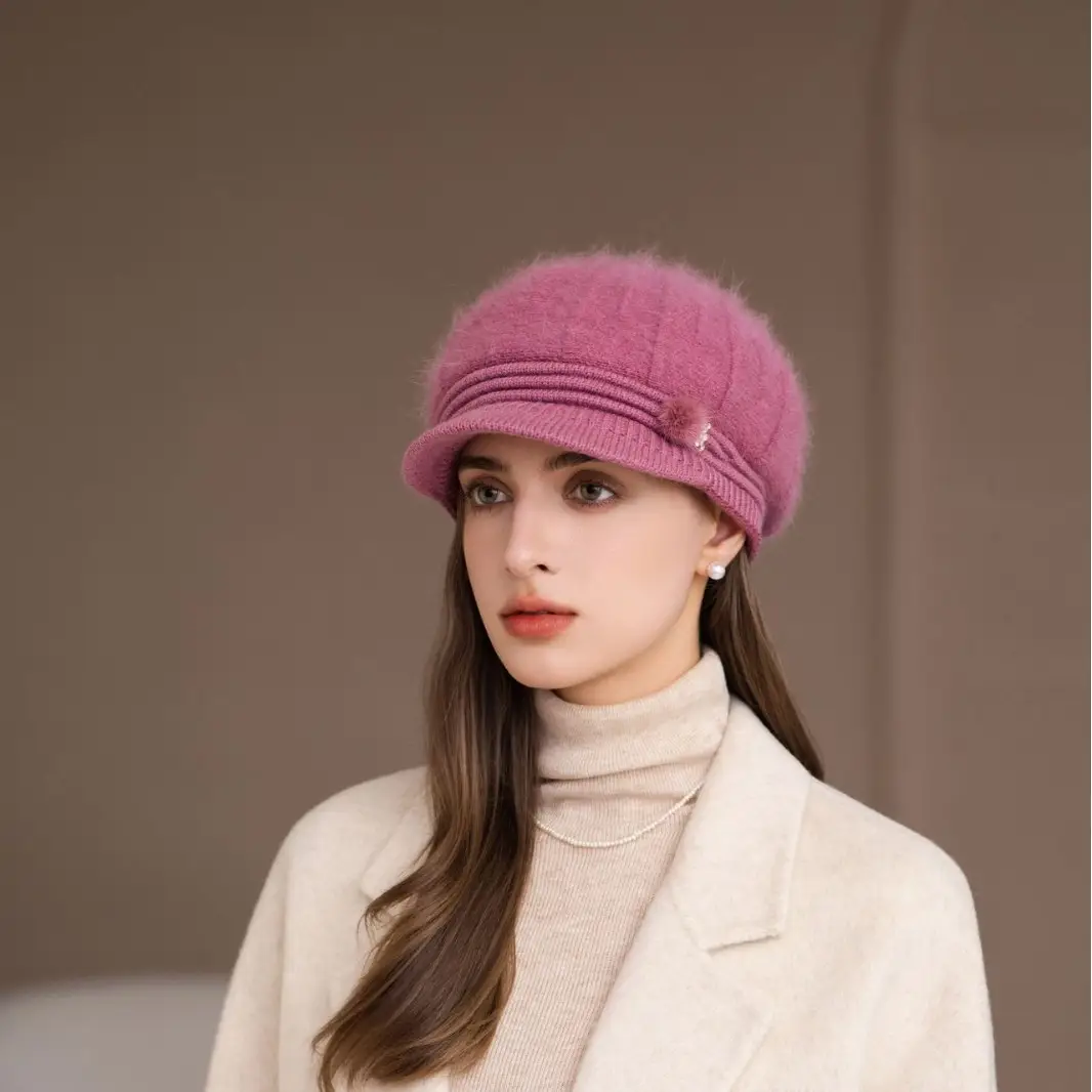 Pink Woolen Hat for Women Winter Warm Knitted - Image 4