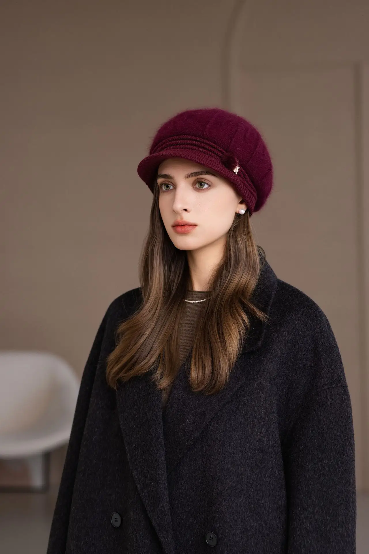 Pink Woolen Hat for Women Winter Warm Knitted — feature 11