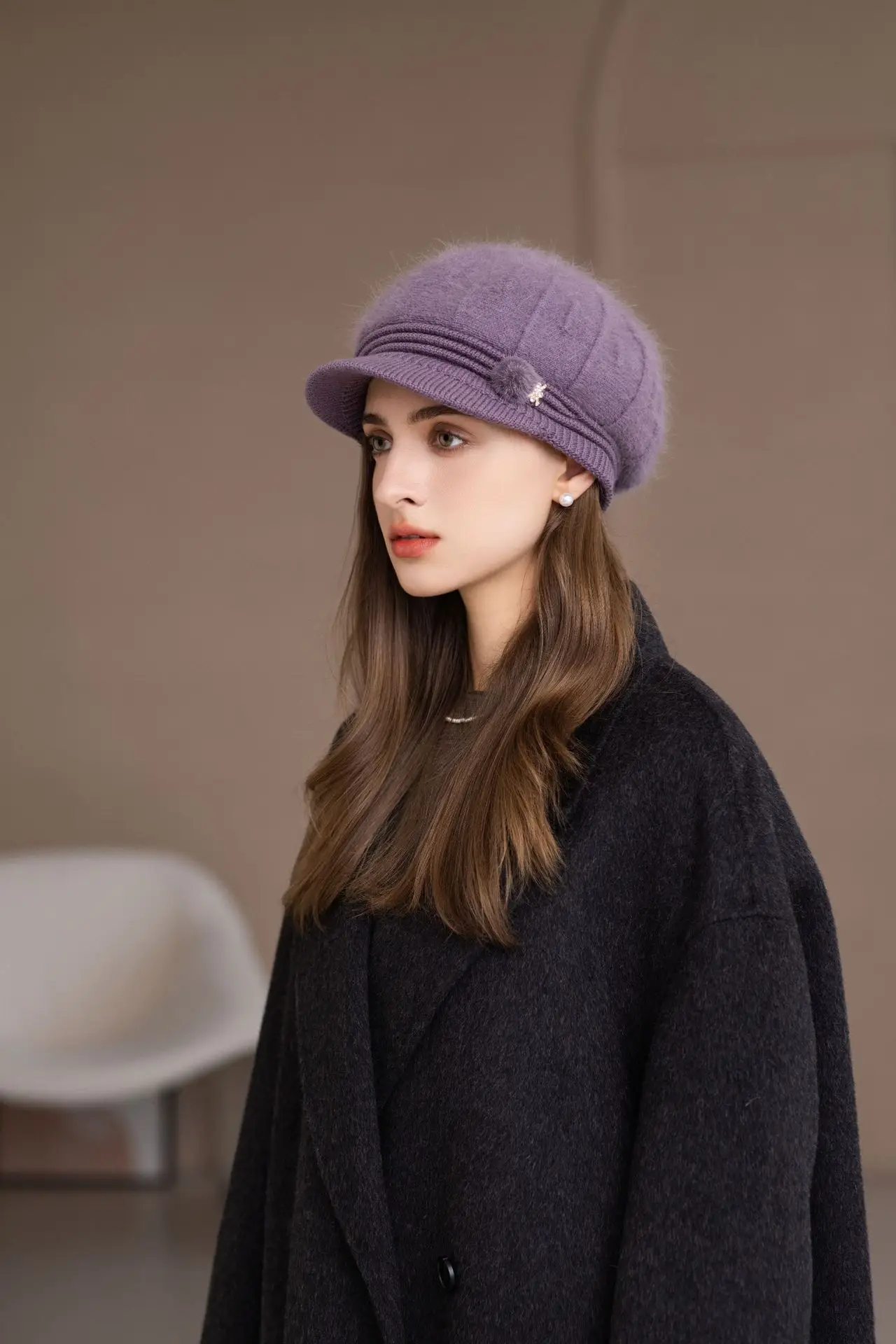 Pink Woolen Hat for Women Winter Warm Knitted — feature 16