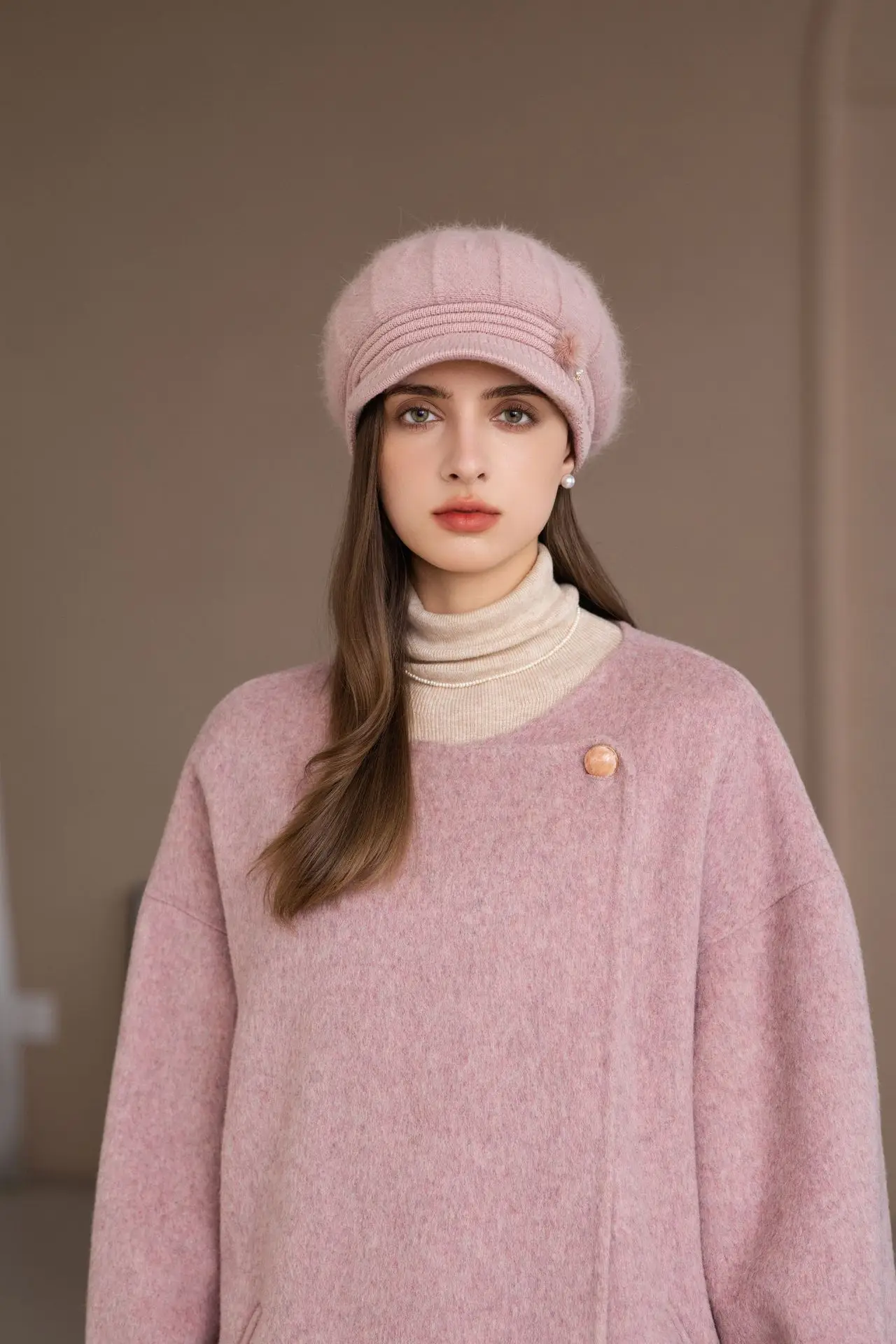 Pink Woolen Hat for Women Winter Warm Knitted — feature 4
