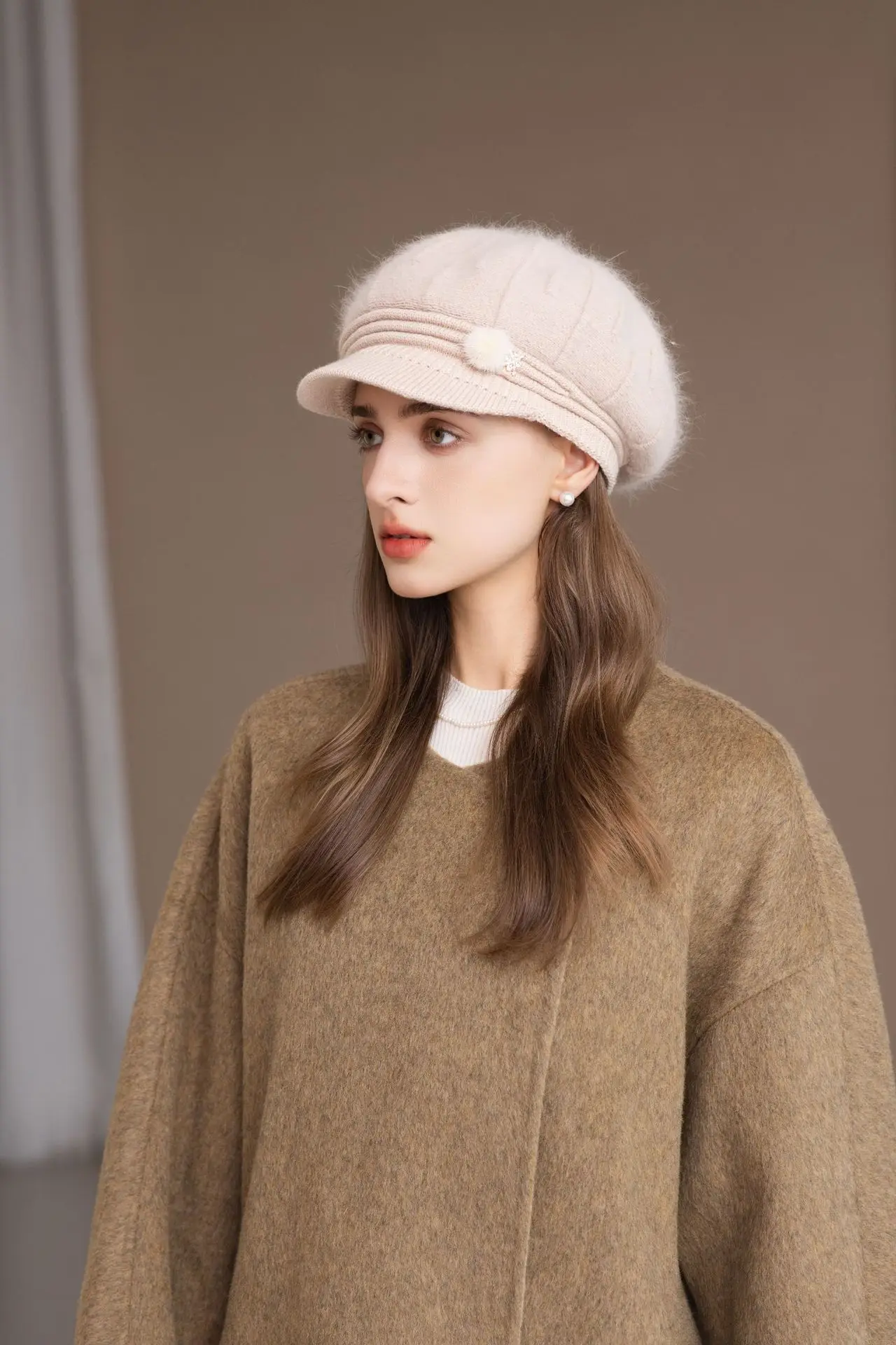 Pink Woolen Hat for Women Winter Warm Knitted — feature 6