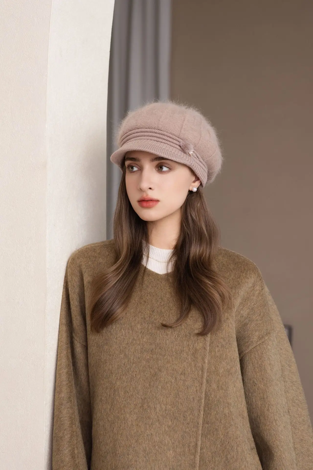 Pink Woolen Hat for Women Winter Warm Knitted — feature 8