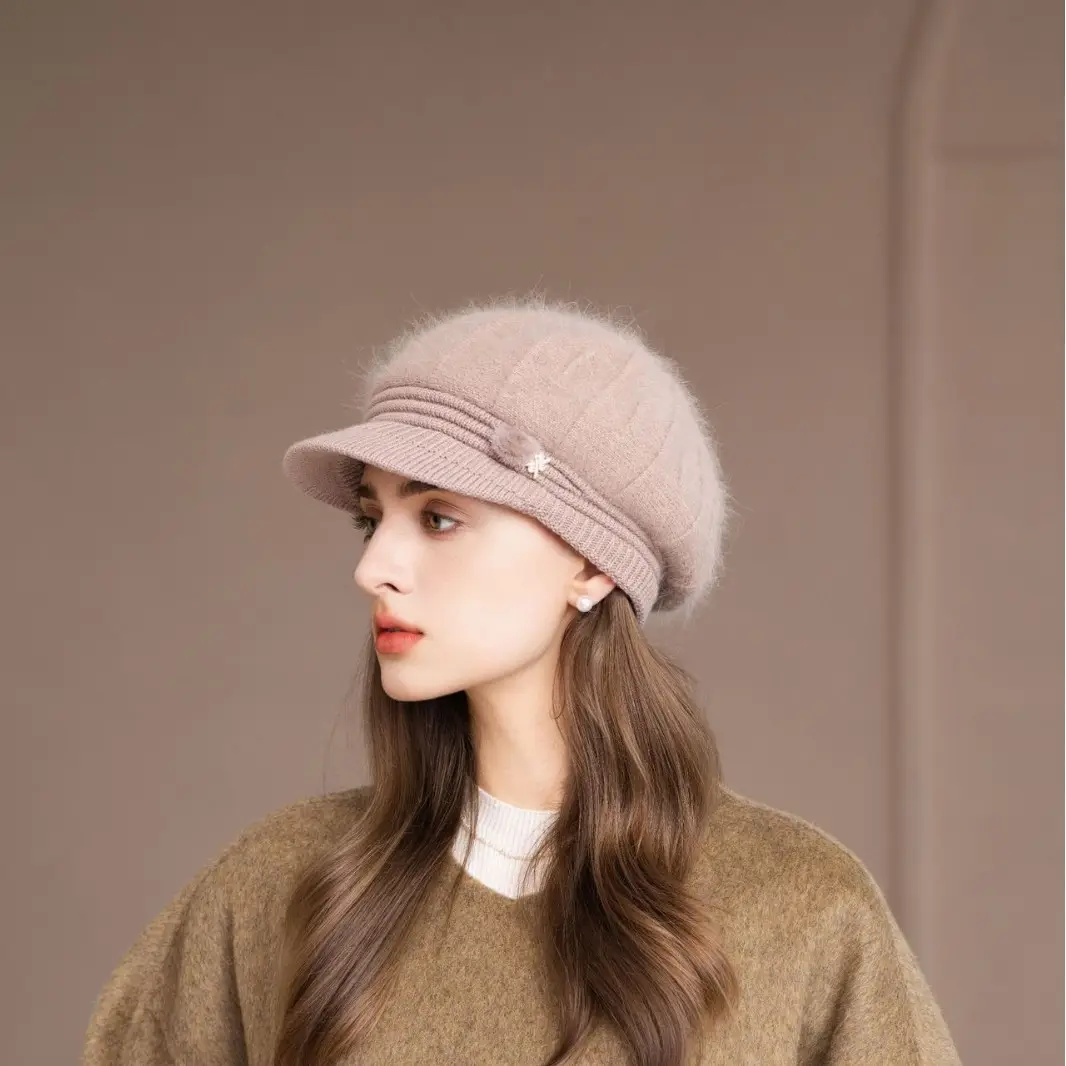 Pink Woolen Hat for Women Winter Warm Knitted - Image 6