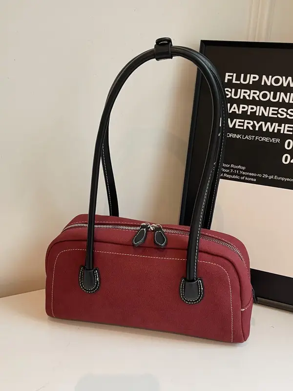 Women's Brown Suede Shoulder Bag Large Capacity 2025 - Image 8