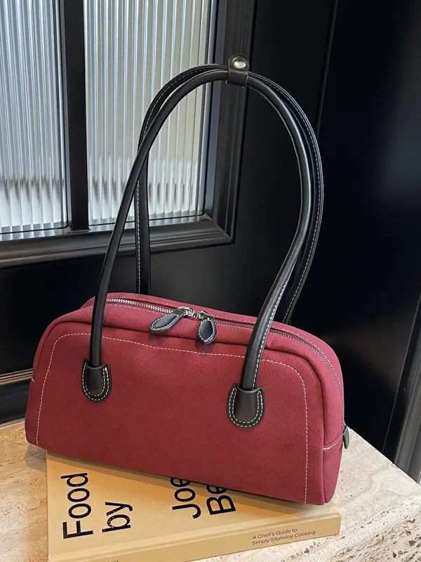 Women's Brown Suede Shoulder Bag Large Capacity 2025 - Image 9