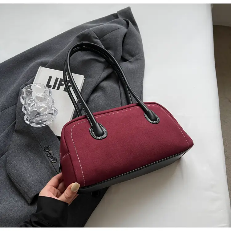 Women's Brown Suede Shoulder Bag Large Capacity 2025 — feature 17