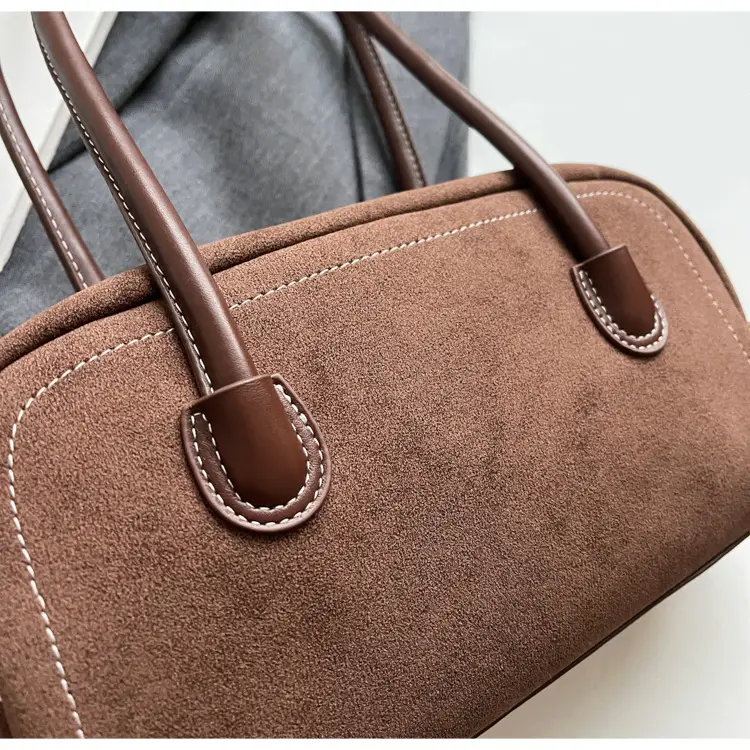 Women's Brown Suede Shoulder Bag Large Capacity 2025 — feature 26