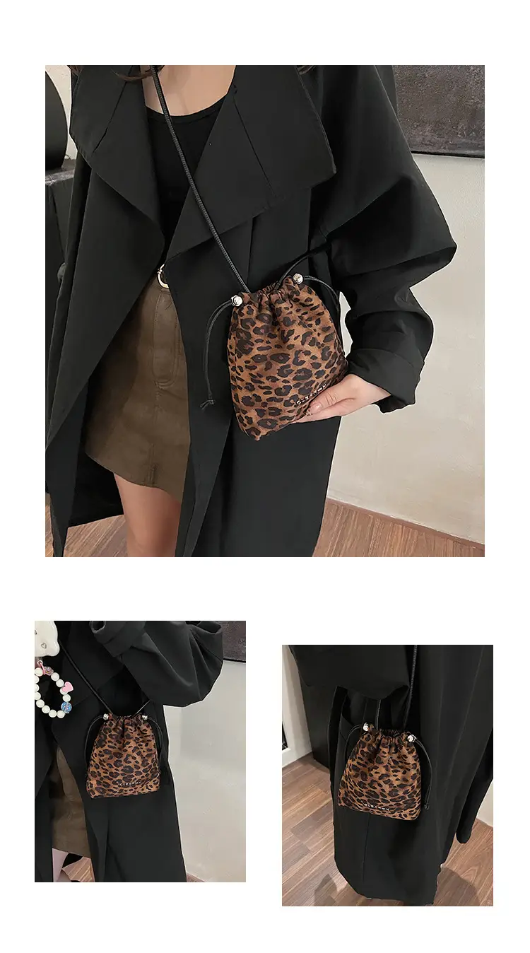 Frosted Leopard Print Single Shoulder Bag for Women — feature 9