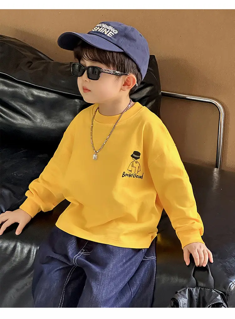 Boys Long Sleeve T-Shirt White Cartoon Print 2025 — feature 11