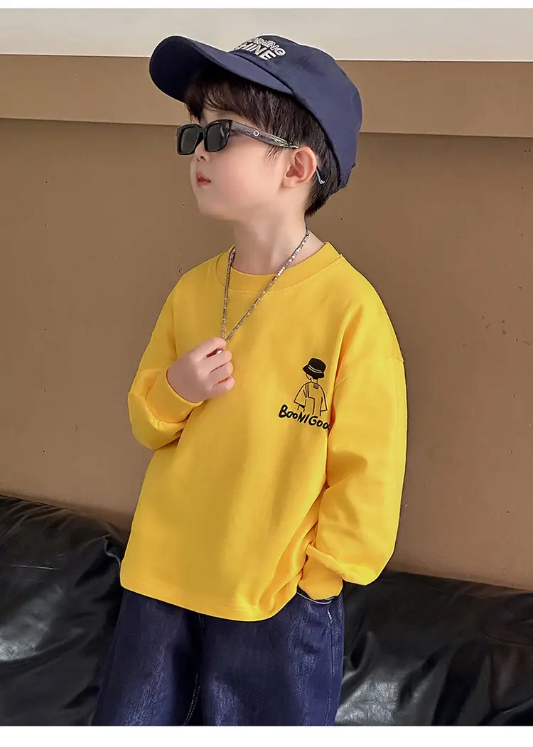Boys Long Sleeve T-Shirt White Cartoon Print 2025 — feature 13
