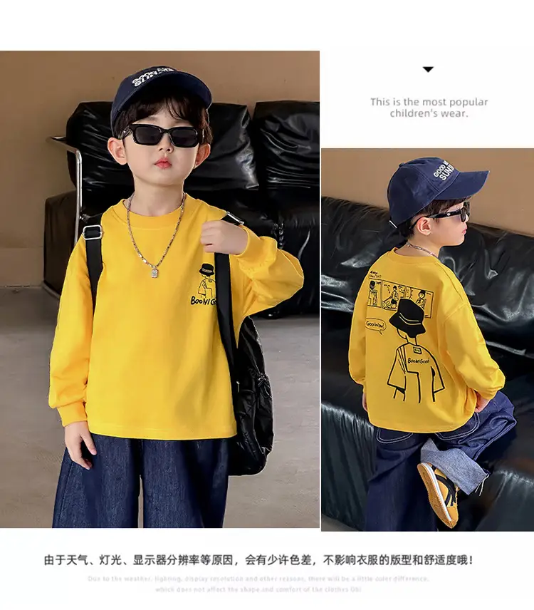 Boys Long Sleeve T-Shirt White Cartoon Print 2025 — feature 14