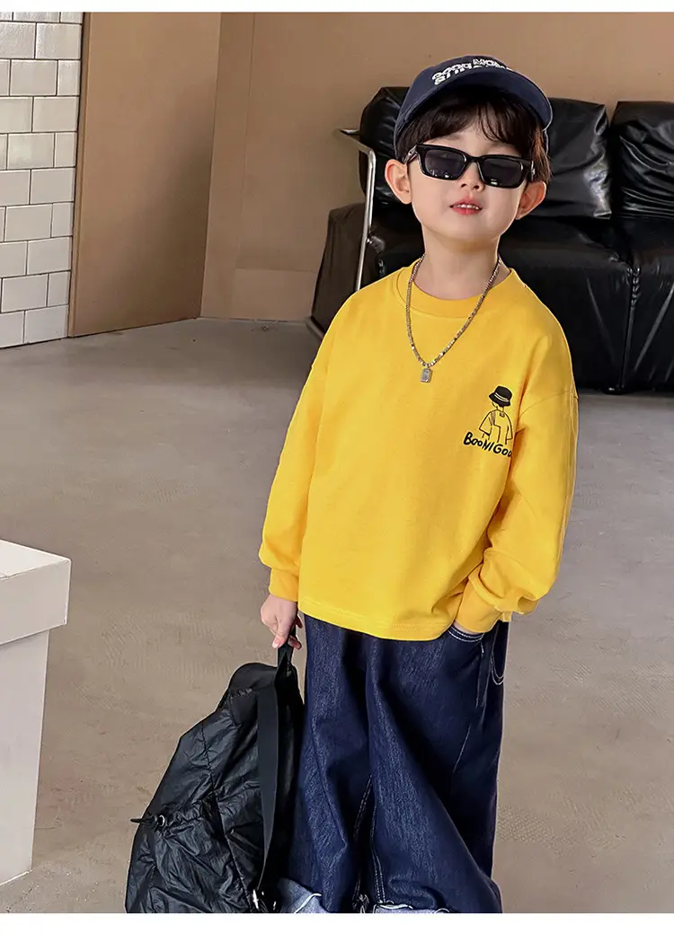 Boys Long Sleeve T-Shirt White Cartoon Print 2025 — feature 16