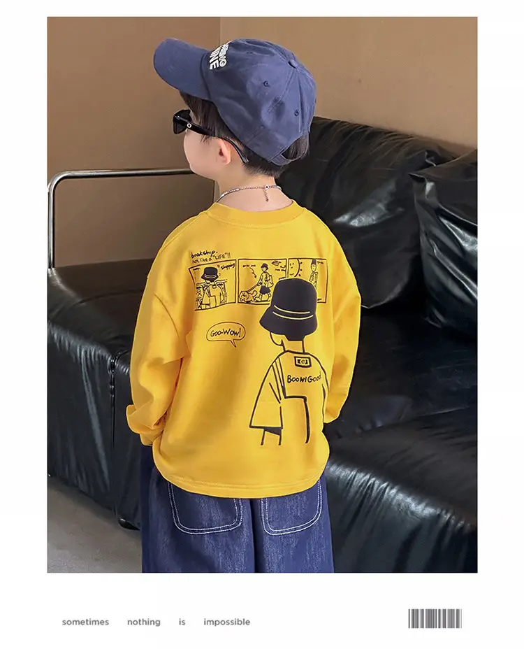 Boys Long Sleeve T-Shirt White Cartoon Print 2025 — feature 17