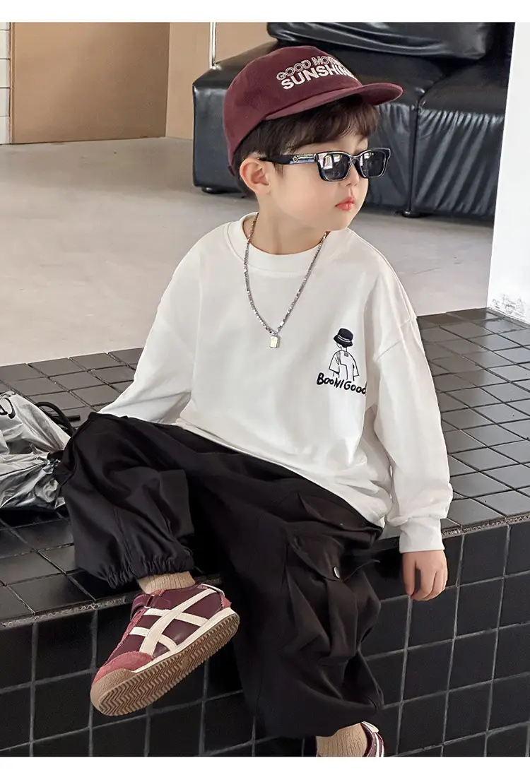 Boys Long Sleeve T-Shirt White Cartoon Print 2025 — feature 29