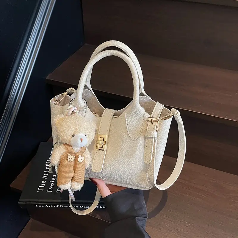 Women's Beige Leather Shoulder Crossbody Bag 2026 - Image 7