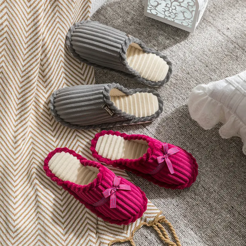 Cixi Cotton Slippers for Women, Spring & Fall Home Use, Winter Indoor Non-Slip Plush Home Warm Winter Couple Men - Image 9