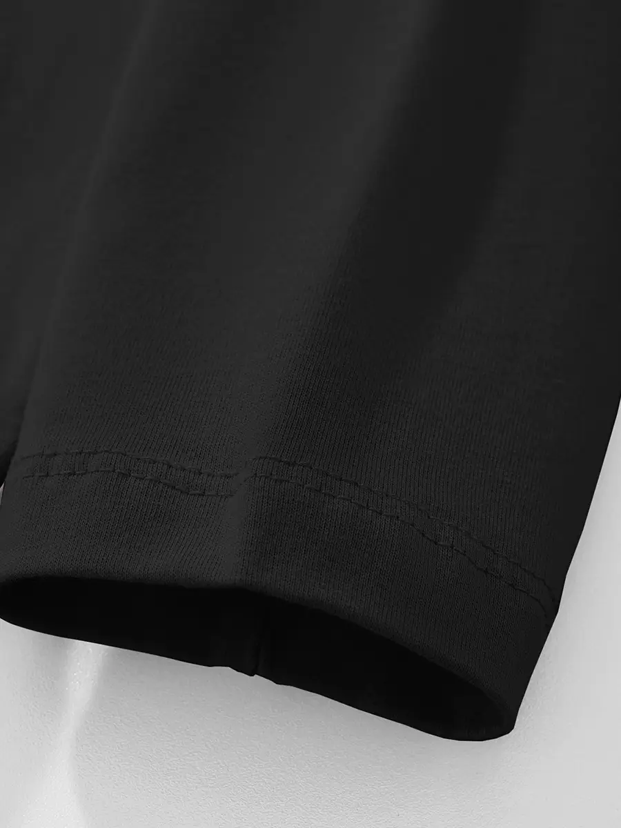Kids Long Sleeve T-Shirt Black Z-Print Round Neck