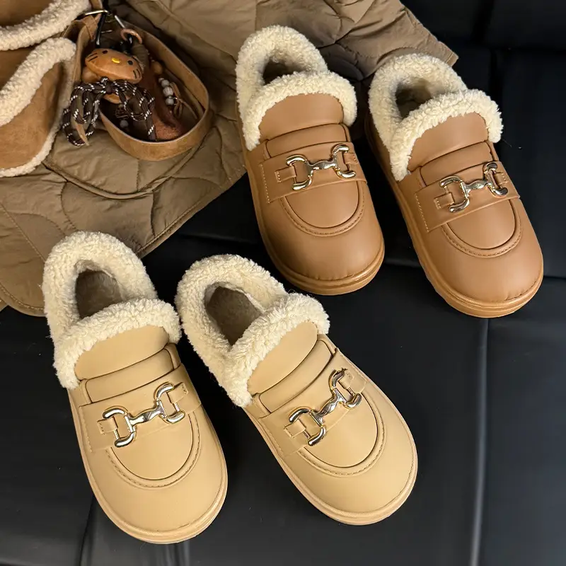 Women Plush Loafers Winter Warm Anti-Slip - Image 5