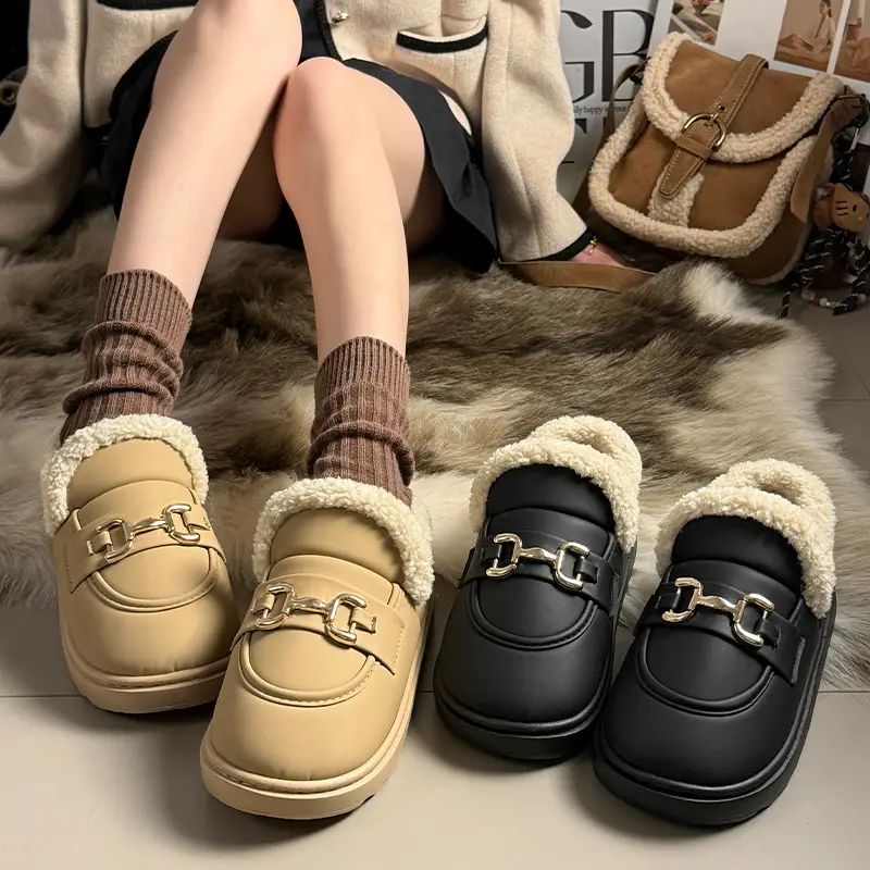Women Plush Loafers Winter Warm Anti-Slip - Image 6