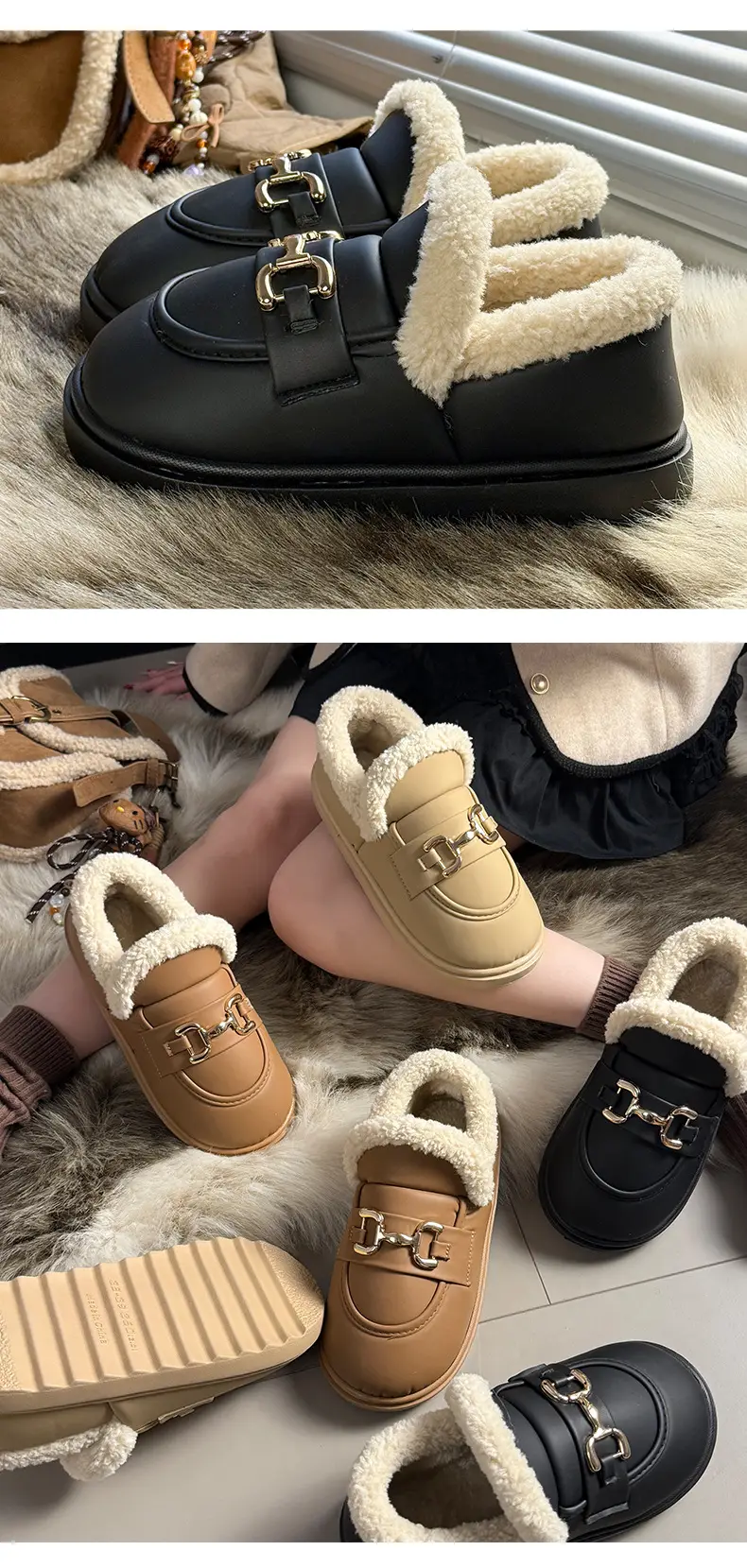 Women Plush Loafers Winter Warm Anti-Slip — feature 8