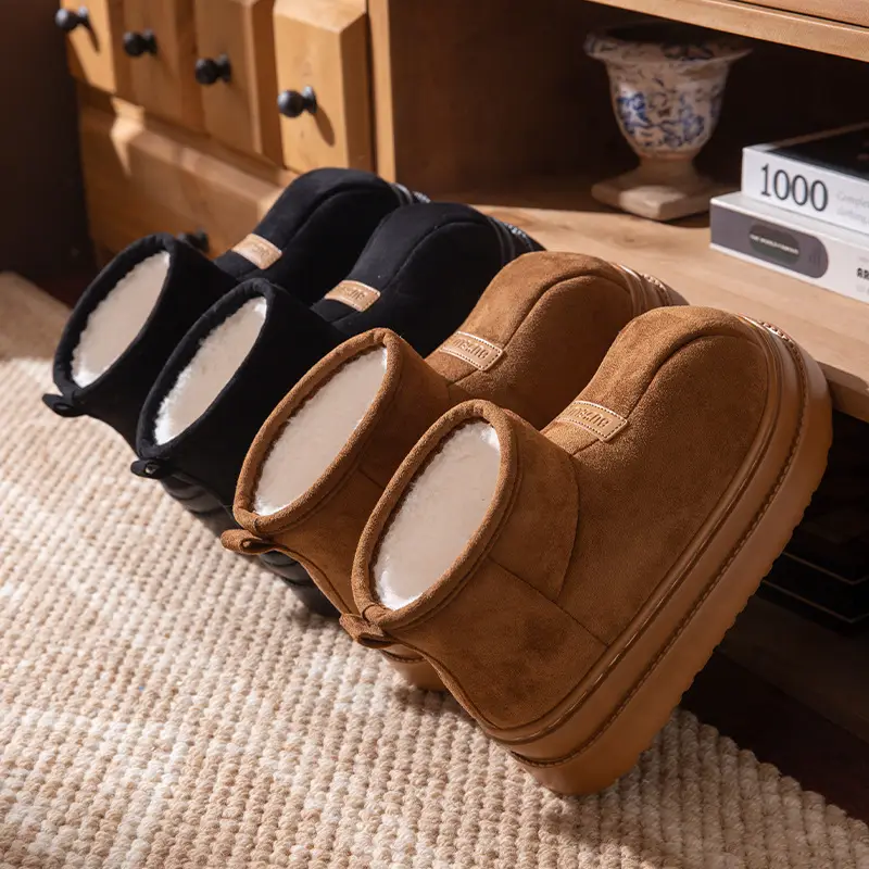 2025 New High-Top Cotton Shoes for Women, Autumn and Winter Outer Wear, Retro Bread Boots, Suede All-Inclusive Warm Plush Cotton Boots for Women - Image 7
