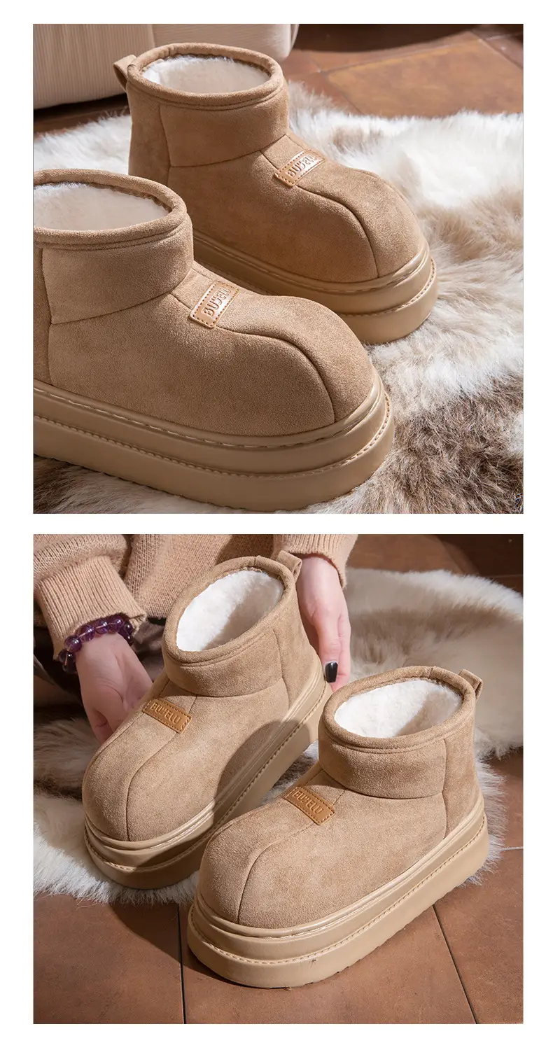 2025 New High-Top Cotton Shoes for Women, Autumn and Winter Outer Wear, Retro Bread Boots, Suede All-Inclusive Warm Plush Cotton Boots for Women — feature 9