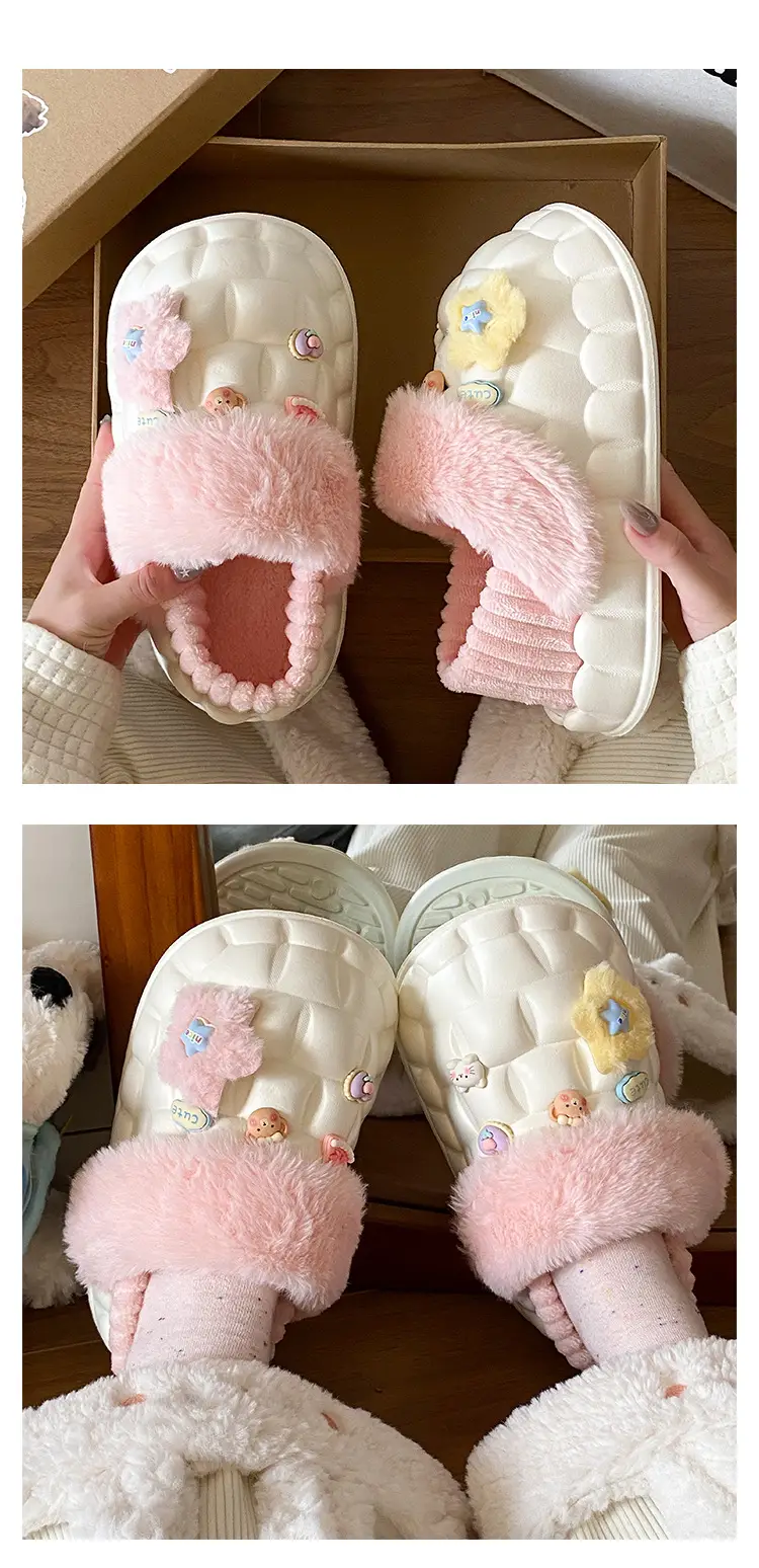 Eva Non-Slip Cotton Slippers Women Winter Soft Sole — feature 19
