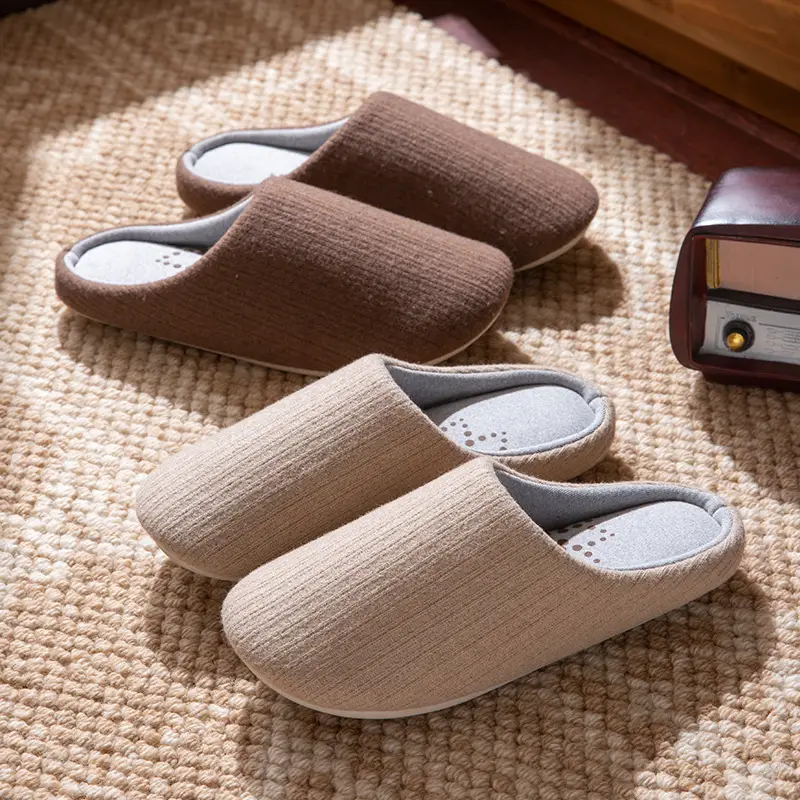 Japanese-Style Silent Cotton Slippers for Women, Autumn and Winter Indoor Home Use, Non-Slip Soft Sole, Silent Maternity Warm Slippers for Men - Image 8