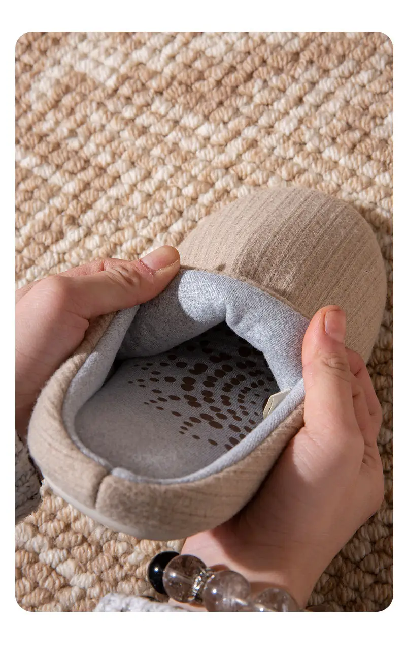 Japanese-Style Silent Cotton Slippers for Women, Autumn and Winter Indoor Home Use, Non-Slip Soft Sole, Silent Maternity Warm Slippers for Men — feature 13
