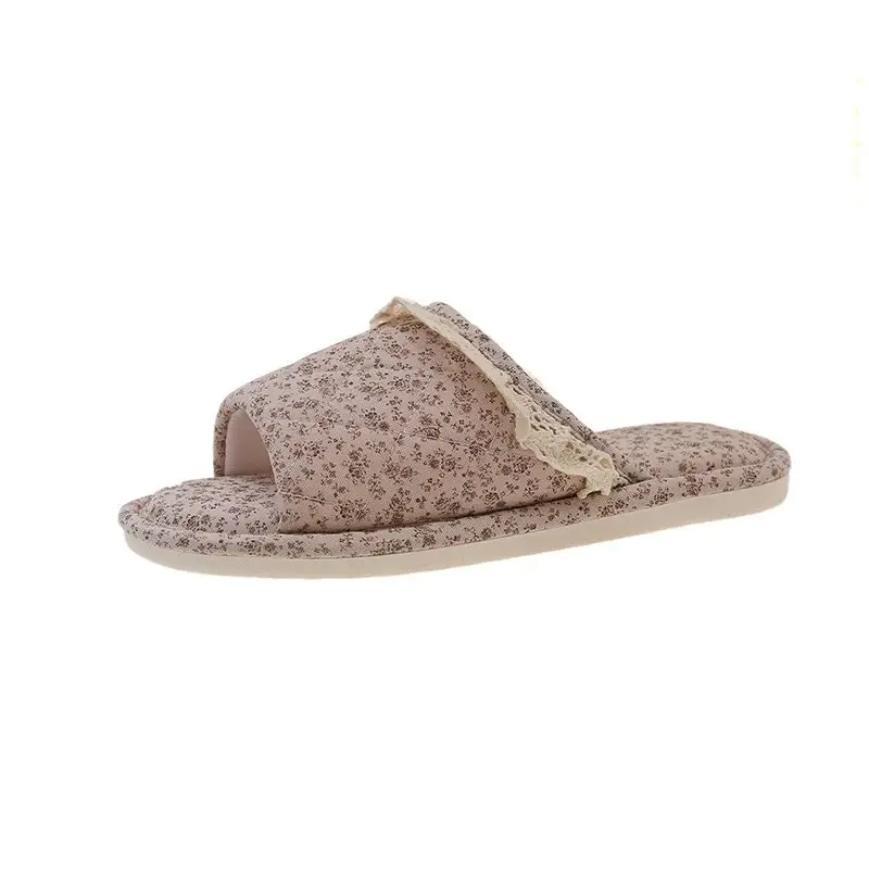 Women Floral Lace Slippers Cotton Linen All Season - Image 7