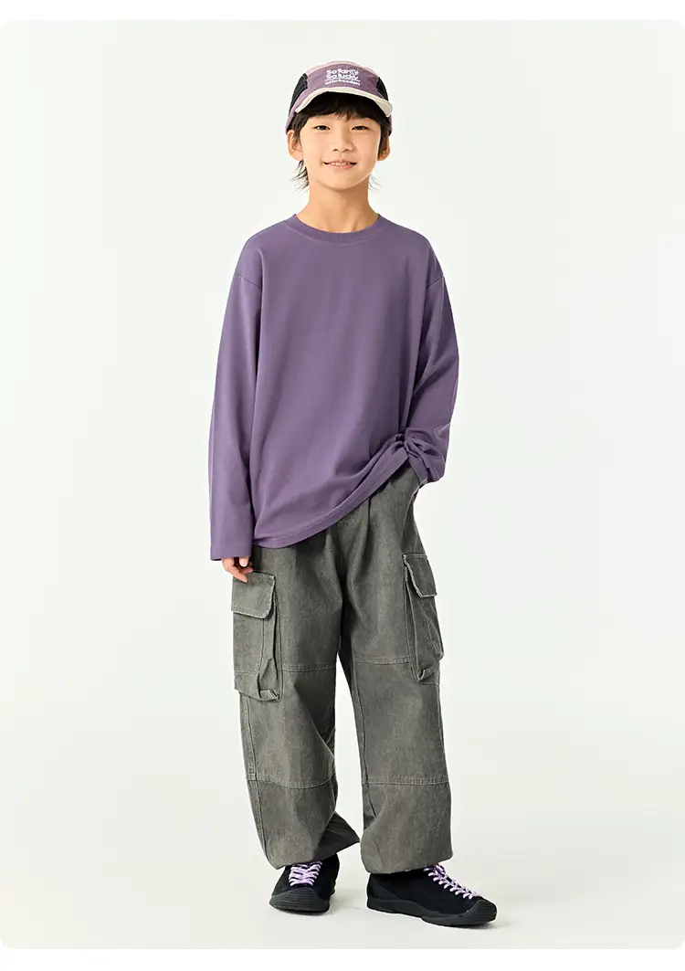 Kids Japanese Style T-Shirt Set Solid Color Base — feature 18