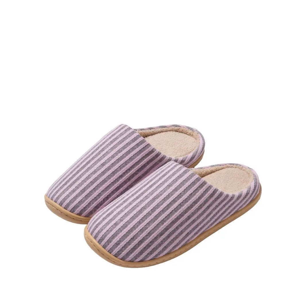 Autumn and Winter Home Cotton Slippers for Couples Floor Silent Japanese Style Men's All-Season Soft-Soled Non-Slip Women's Machine Washable Indoor Slippers