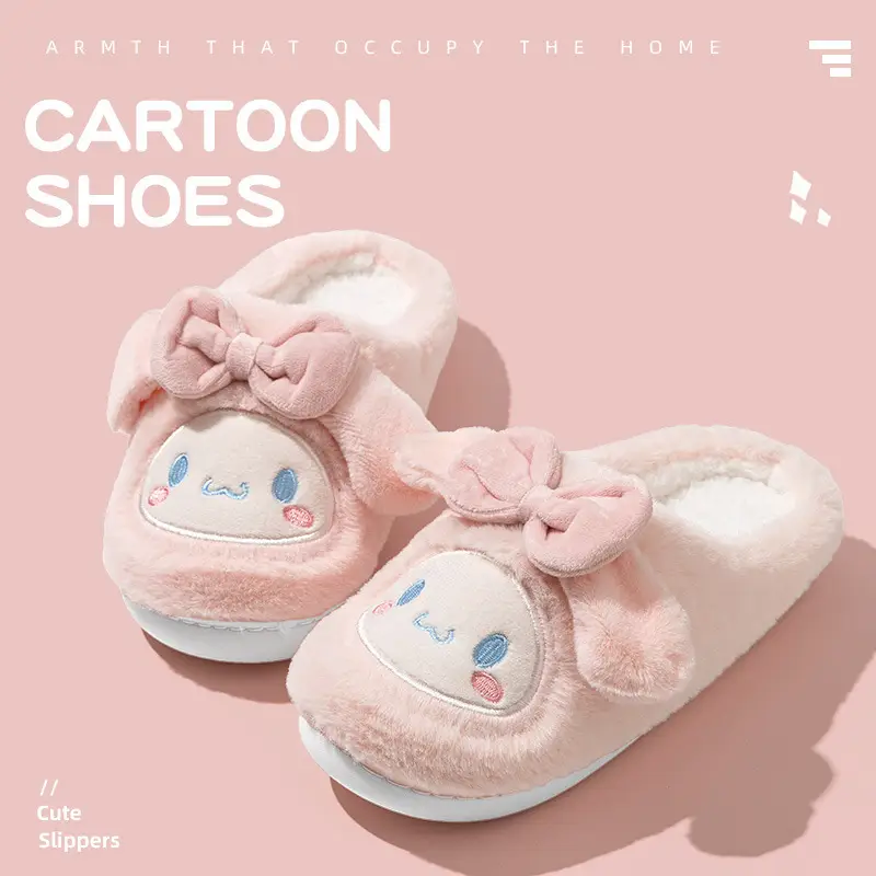 Women's Home Cotton Slippers for Autumn and Winter, Plush Cotton Shoes for Women, Men's Closed-Toe Slippers, Maternity Shoes, Women's Warm Shoes