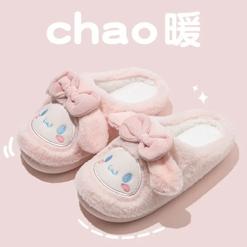Women's Home Cotton Slippers for Autumn and Winter, Plush Cotton Shoes for Women, Men's Closed-Toe Slippers, Maternity Shoes, Women's Warm Shoes