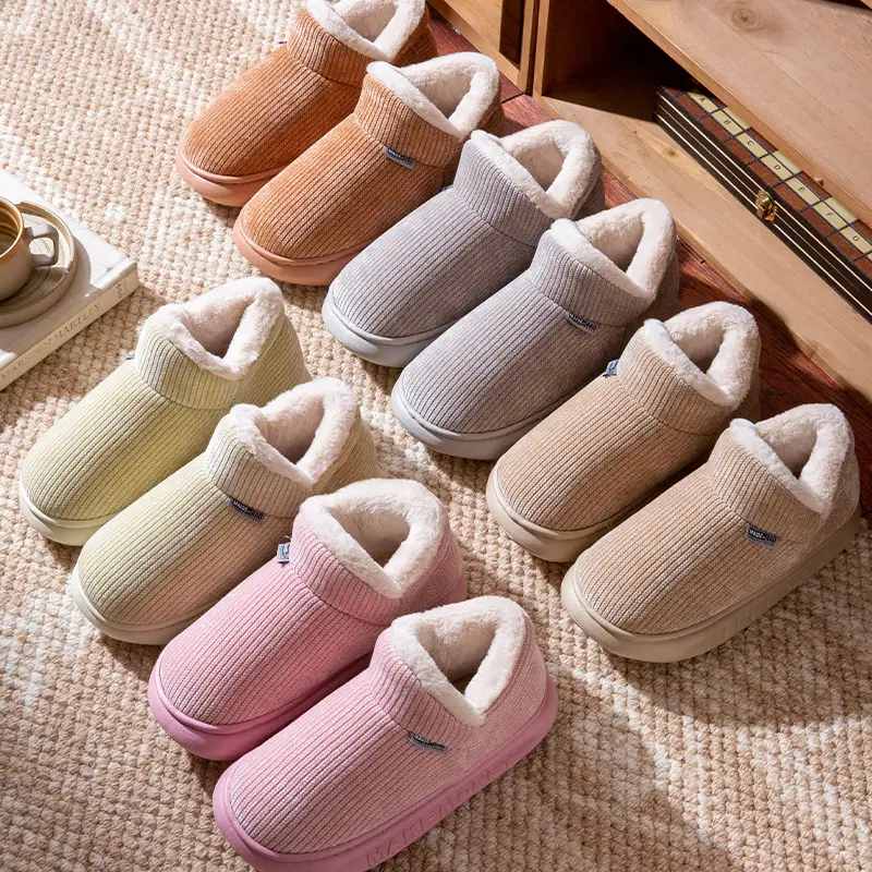 Women Cotton Slip-On Slippers Warm Indoor Winter - Image 9