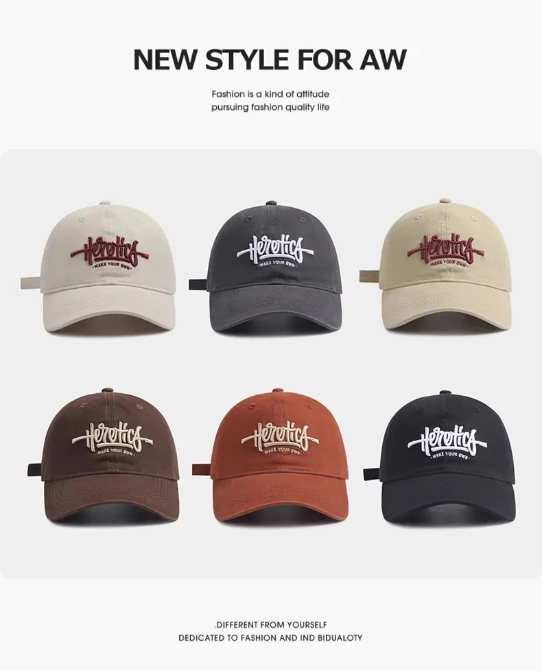 Heroic Letter Embroidered Duckbill Cap for Women Brown — feature 8