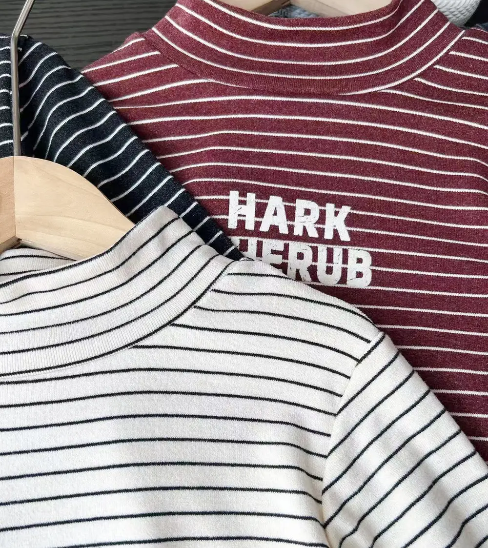 Kids Striped Turtleneck Bottom Shirt Wholesale Dropshipping — feature 9