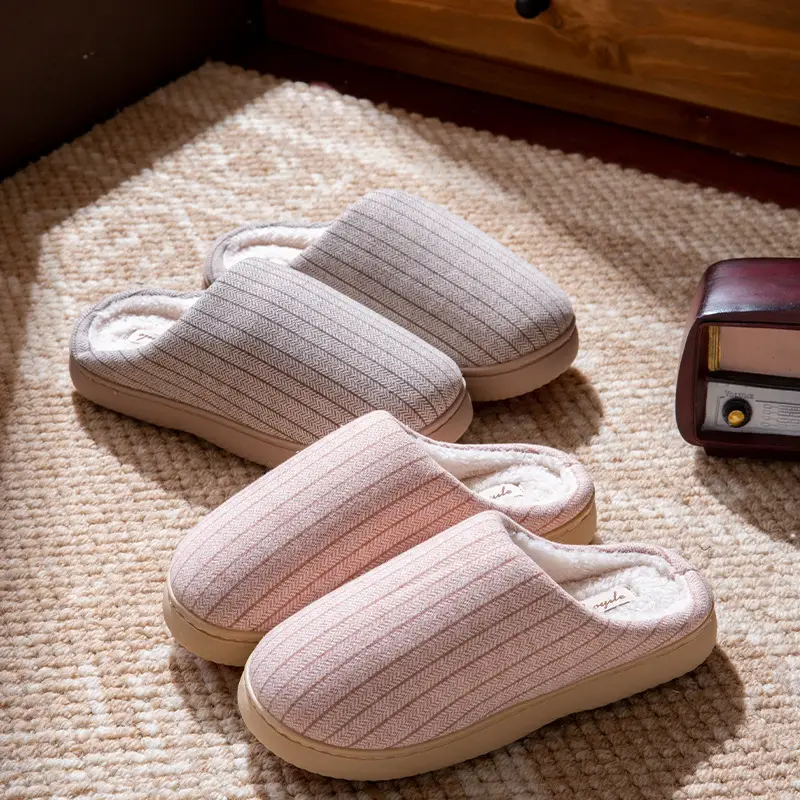 Women's Slippers Autumn and Winter Home Thick-Soled 2025 New Plush Warm Anti-Slip Home Cotton Slippers Winter Men's - Image 7