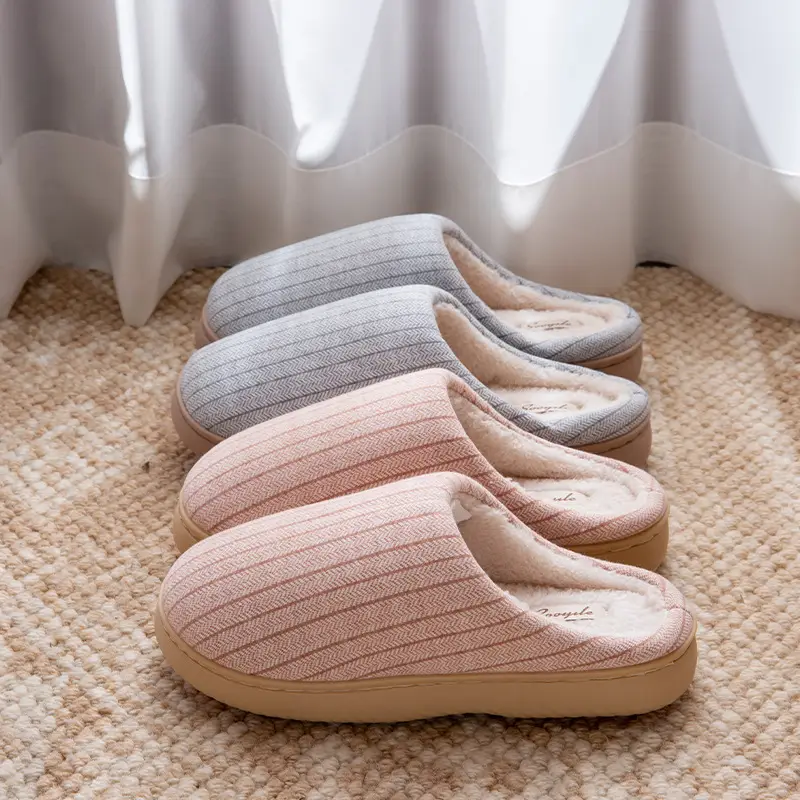 Women's Slippers Autumn and Winter Home Thick-Soled 2025 New Plush Warm Anti-Slip Home Cotton Slippers Winter Men's - Image 8
