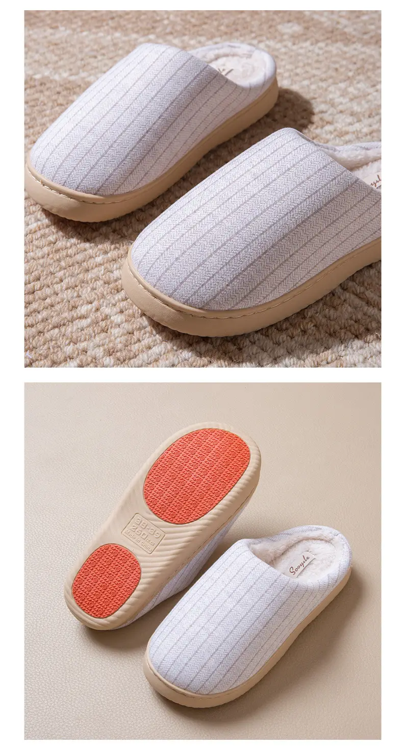 Women's Slippers Autumn and Winter Home Thick-Soled 2025 New Plush Warm Anti-Slip Home Cotton Slippers Winter Men's — feature 9
