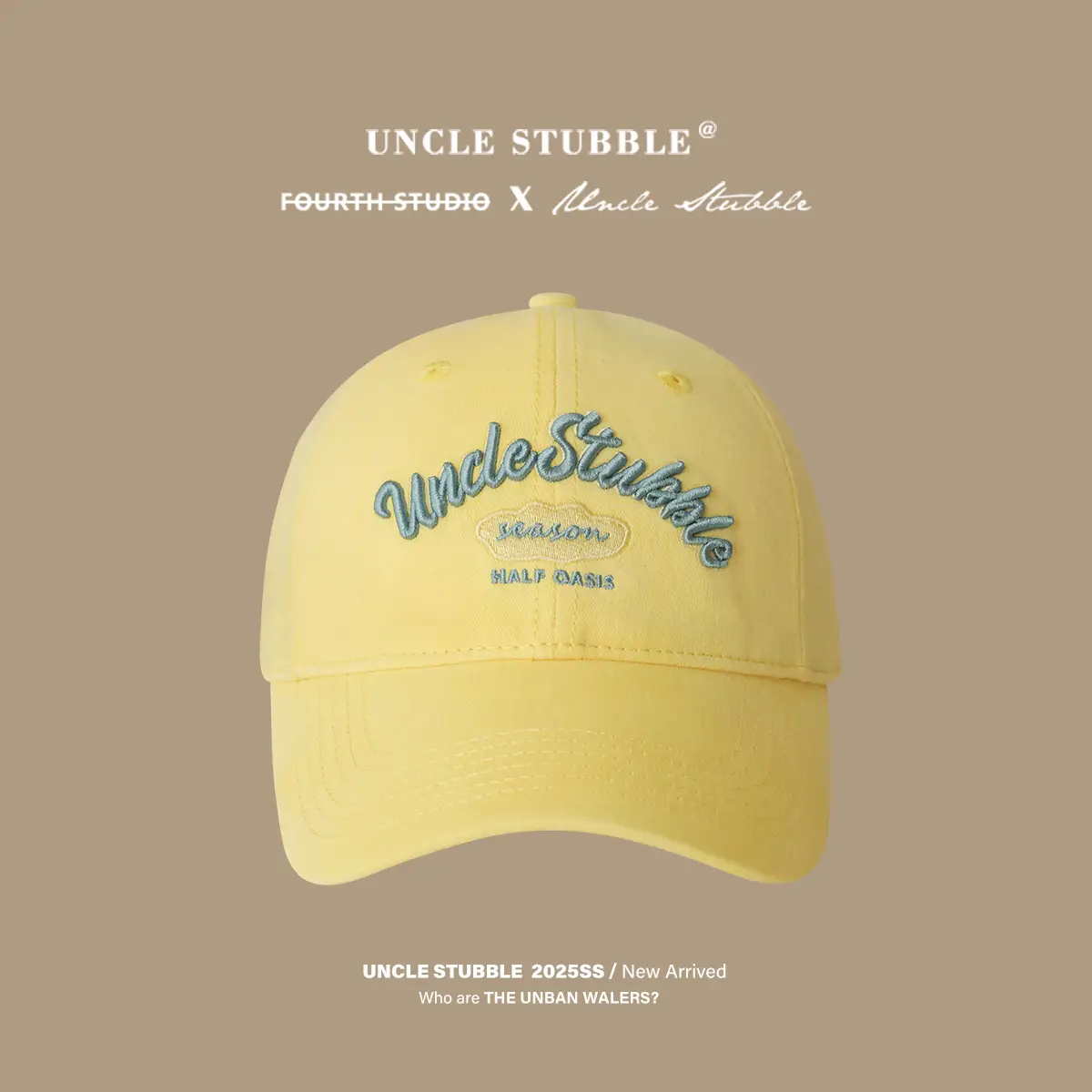 Uncle Stubble Yellow Baseball Cap with 3D Embroidery - Image 2