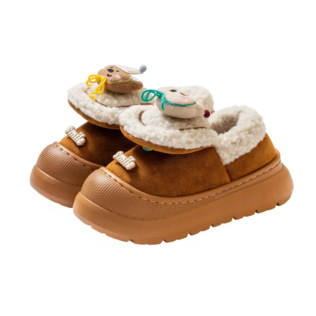 Women's Home Cotton Slippers for Autumn and Winter 2025 New Cartoon Warm Thick-Soled Plush Warm Maternity Shoes for Women - Image 8