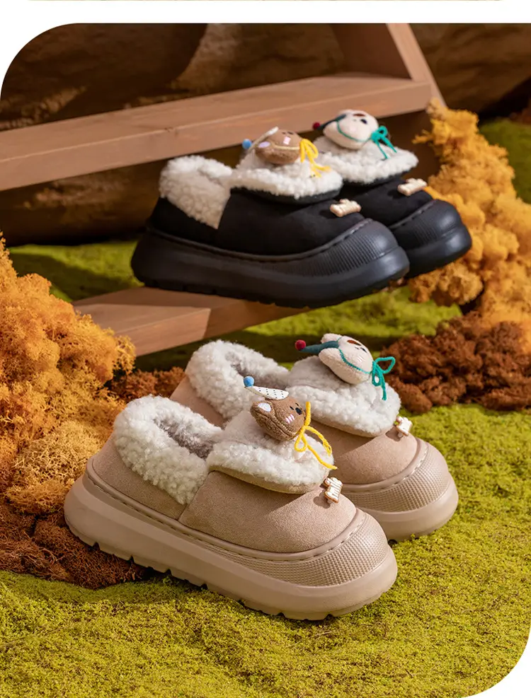 Women's Home Cotton Slippers for Autumn and Winter 2025 New Cartoon Warm Thick-Soled Plush Warm Maternity Shoes for Women — feature 3