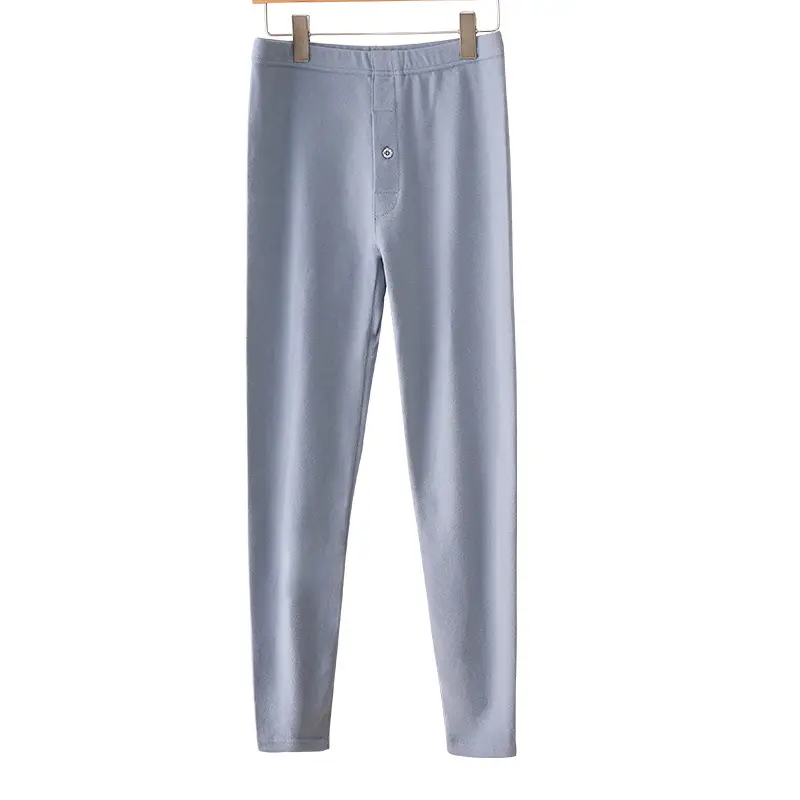 Men's Thickeneded Pure Cotton Autumn Pants Men's Inner Wear Slim Stretch Leggings Single Piece Category a Cotton Antibacterial Thermal Pants