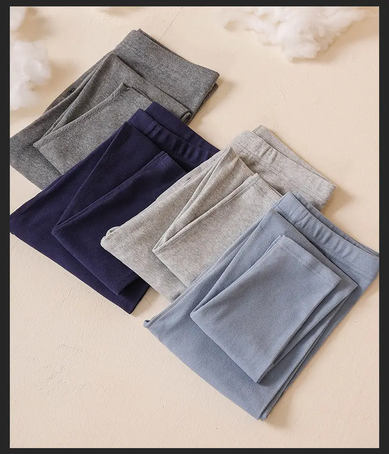Men's Thickeneded Pure Cotton Autumn Pants Men's Inner Wear Slim Stretch Leggings Single Piece Category a Cotton Antibacterial Thermal Pants — feature 14