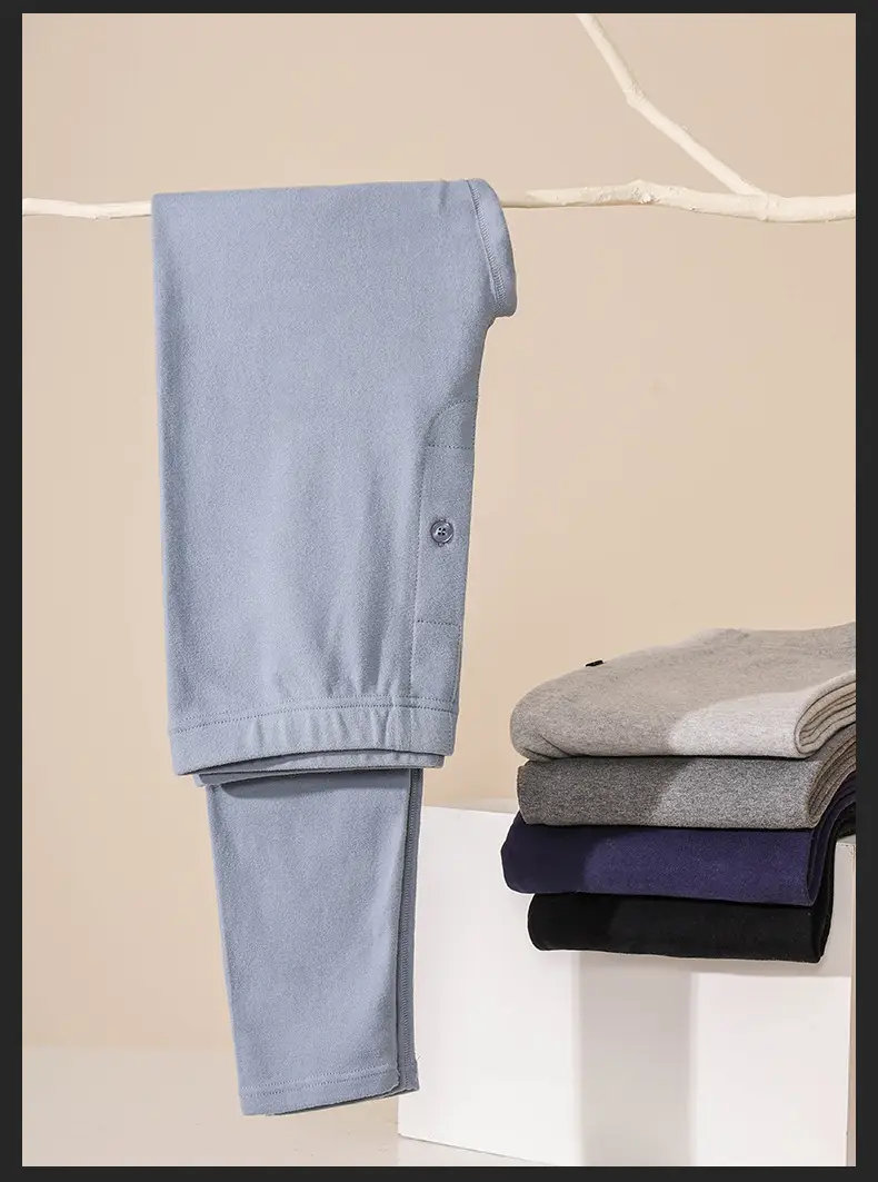 Men's Thickeneded Pure Cotton Autumn Pants Men's Inner Wear Slim Stretch Leggings Single Piece Category a Cotton Antibacterial Thermal Pants — feature 18